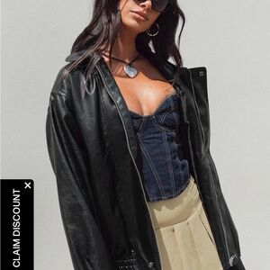 Princess Polly Black Devija Faux Leather Jacket